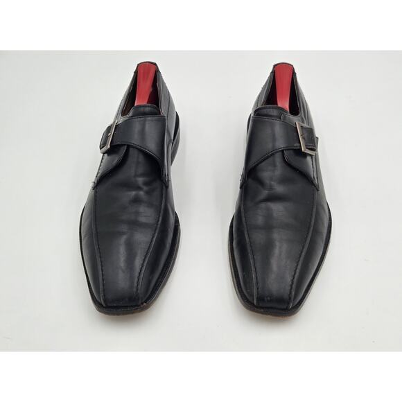 Johnston & Murphy Men’s Size 9M Black Leather Single Monk Strap Dress Shoes - Picture 3 of 6